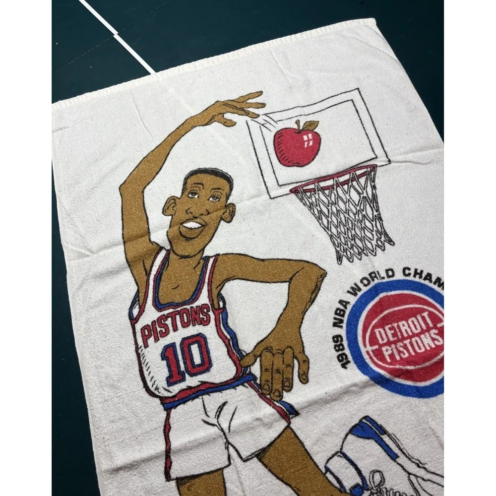 Vintage Detroit Pistons Dennis The Worm Rodman Beach Towel 1989 NBA Champions